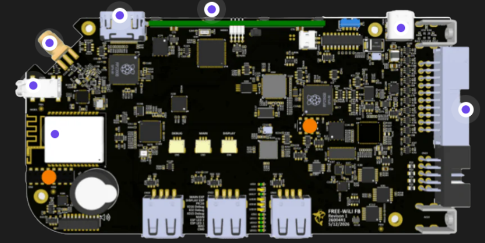 FREE-WILi 2 internal board with dual RP2350s