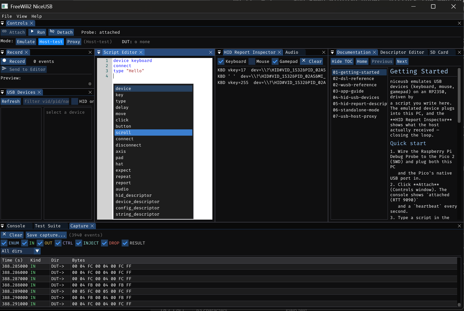 FREE-WILi 2 scriptable PIO-driven USB device port